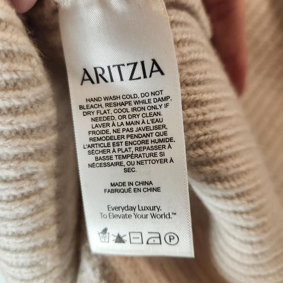 Aritzia Wilfred Montpellier Merino Wool Waist Cream Turtleneck - Picture 5 of 8